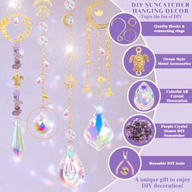 DEMIUKO 410PCS Crystal Sun Catchers DIY Kit Suncatchers Making Kit for Adults, Crystal Hanging Ornaments Wind Chimes Pendants Prism Glass Crystal Suncatcher for Window Garden Kitchen Decor (Turtle)