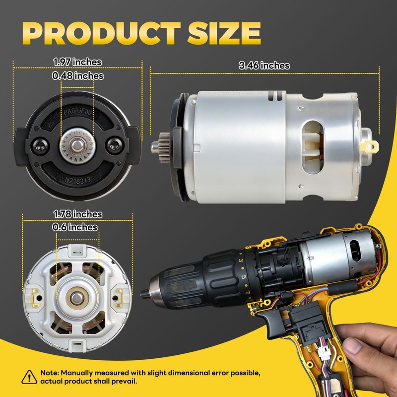 N376649 N279939 Upgraded Drill Motor Compatible with DeWalt DCD771 Series/DCD776