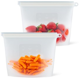 Silicone Slide n' Save Bags by Modfamily - (1.5 Liter) Reusable Eco Friendly & BPA Free - Airtight & Leak Proof (2 Pack)