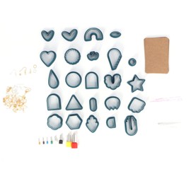 142 Pcs Dark Blue Polymer Clay Cutters Set, Plastic Polymer Clay Cutter Tools, Clay Jewelry Earring Making Kit