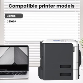 TintaF Compatible TNP50 TNP51 TNP-50 TNP-51 Toner Cartridge Set A0X5134 A0X5234 A0X5334 A0X5434 Replacement for Konica Minolta Bizhub C3100 C3100P C3110 Printer 4-Pack (Black, Cyan, Magenta, Yellow)