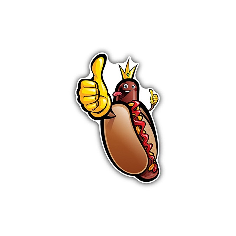 Zirni Hot Dog King Cartoon Sticker Decal Design 3" X