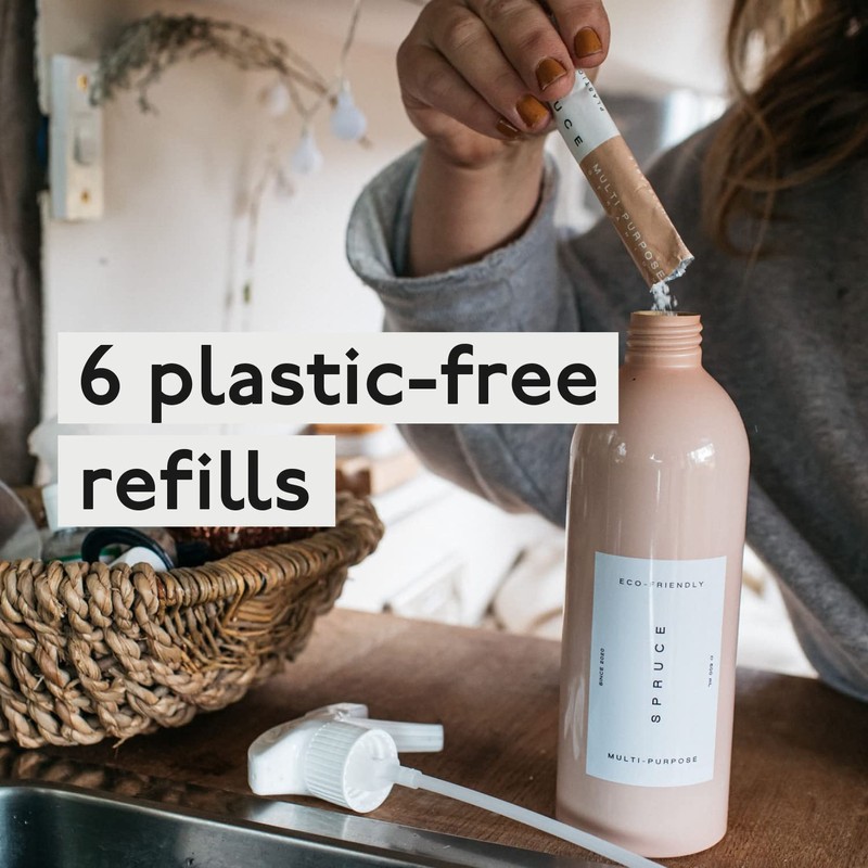 Spruce Multipurpose Starter Kit Bundle: Refillable Cleaning Kit with Aluminum
