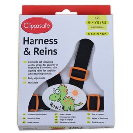 Clippasafe Harness and Reins with Ladybug or Dinosaur 0-4 Years