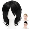 CaseEden 6061 Premium Cool Wolf Hair Short Black Black Hair