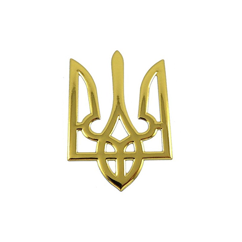 Ukrainian Trident Gold Finish Decal Emblem Ukraine Tryzub 3D Sticker