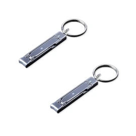 munkees 2 x Mini Nail Clippers Stainless Steel Keychain Nail Clippers Silver Twin Pack 2500
