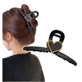 Herbeluemily Hair Claw Hairpin Hair Clip Heart Metal Hair Access A