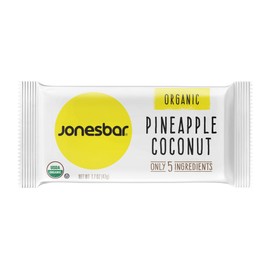 JONESBAR (Pineapple and Coconut, 12 Count (Pack of 1)), USDA Organic Fruit & Nut Bar, Non-GMO, Kosher, Vegan, Gluten Free, Simple Snack Bar