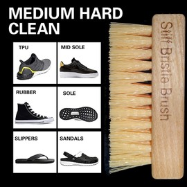 favolosa Portable Shoe Cleaning Brush Set of 2 Brushes with Soft and Stiff Bristles, Premium Sneaker Cleaner Brushes for Leather, Suede, Canvas, Textile, Bags and Accessories.