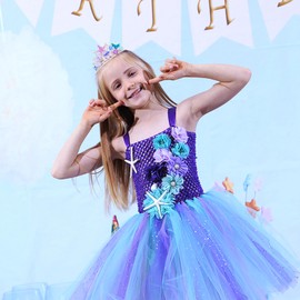 CIEHER Mermaid Crown for Women Girls Mermaid Tiara Starfish Tiara with Combs Mermaid Party Mermaid Birthday Decorations, Mermaid Accessories Costumes for Women