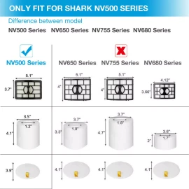 For Shark Vacuum Filters Replacement for Shark Rotator Professional Lift-Away NV500 NV501