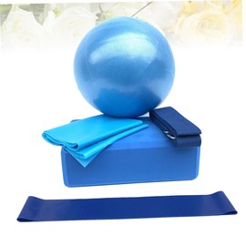 CORHAD Practical Yoga Fitness Kit 5pcs Set Yoga Ball Tension Band Stretch Band Resistance Ring Lightweight No Odor for Sports and Home Use