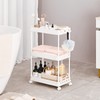 KINGRACK 3-Tier Utility Rolling Carts with Adjustable Dividers,Multi-Purpose Storage Craft