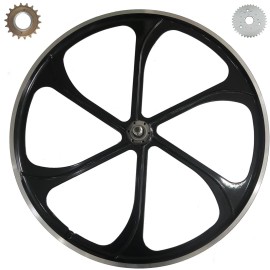 CDHPOWER CDH 29"/700C Aluminum Mag Bike Rear Wheel Rim & 36T 369H Sprocket & 18T Flywheel