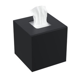 AITEE Acrylic Square Cosmetic Tissue Box: 14 x 14 x 14 cm, Matte Black Tissue Box with Magnetic Cover for Dining Room, Bathroom, Bedroom, Office, Coffee Table, Car