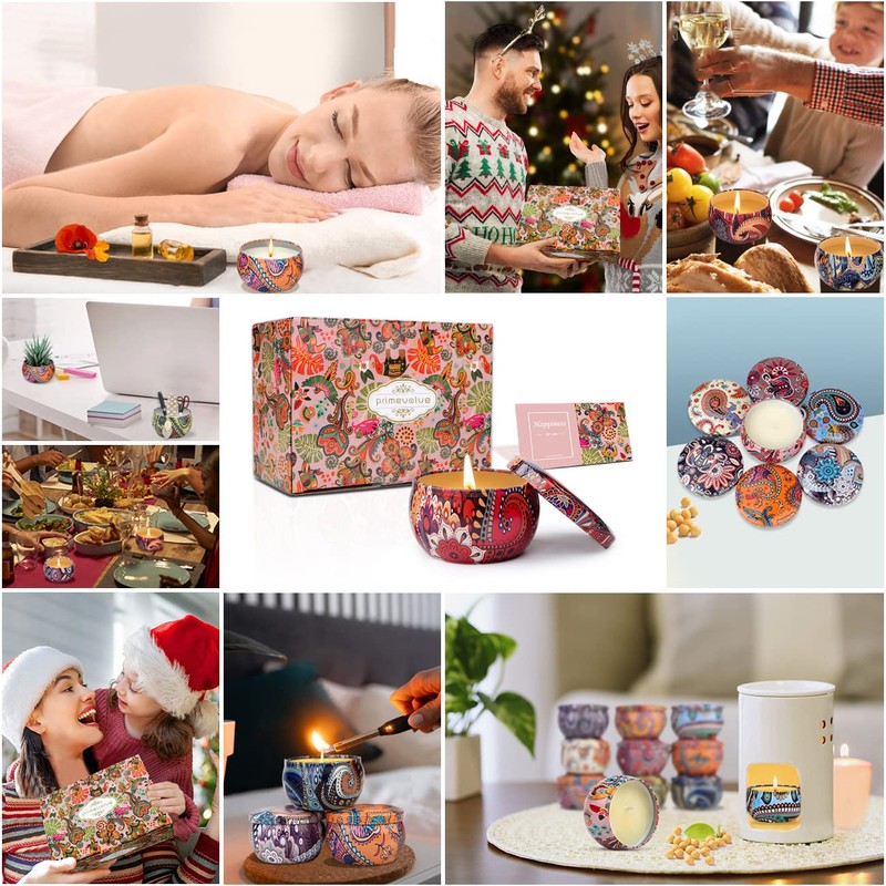 Christmas Gift Sets, Primevolve Scented Candles of 12 Bulk Home