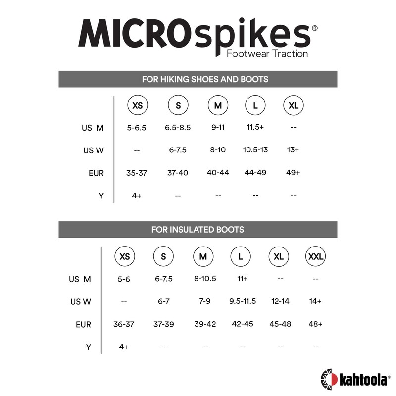 Kahtoola MICROspikes Footwear Traction for Winter Trail Hiking & Ice