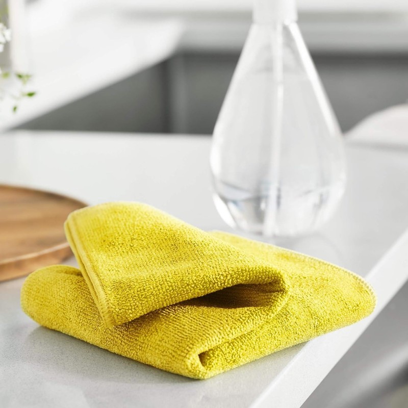 DCS Microfibre Cleaning Cloth, Yellow, Pack of 20, Large Size: