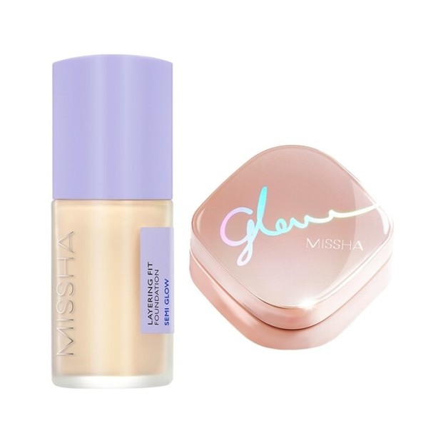 Missha Layering Fit Foundation Semi -Glow 35ml + Glow Skin