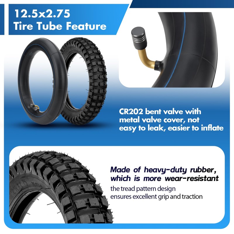 12.5x2.75 (12-1/2x2.75) Tire and Inner Tube Set for Razor Dirt