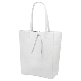 SH Leder ® Kora G266 Women's Real Cowhide Leather Shopper with Inner Pocket in Many Colours Shoulder Bag Handbag 37 x 29 cm, White