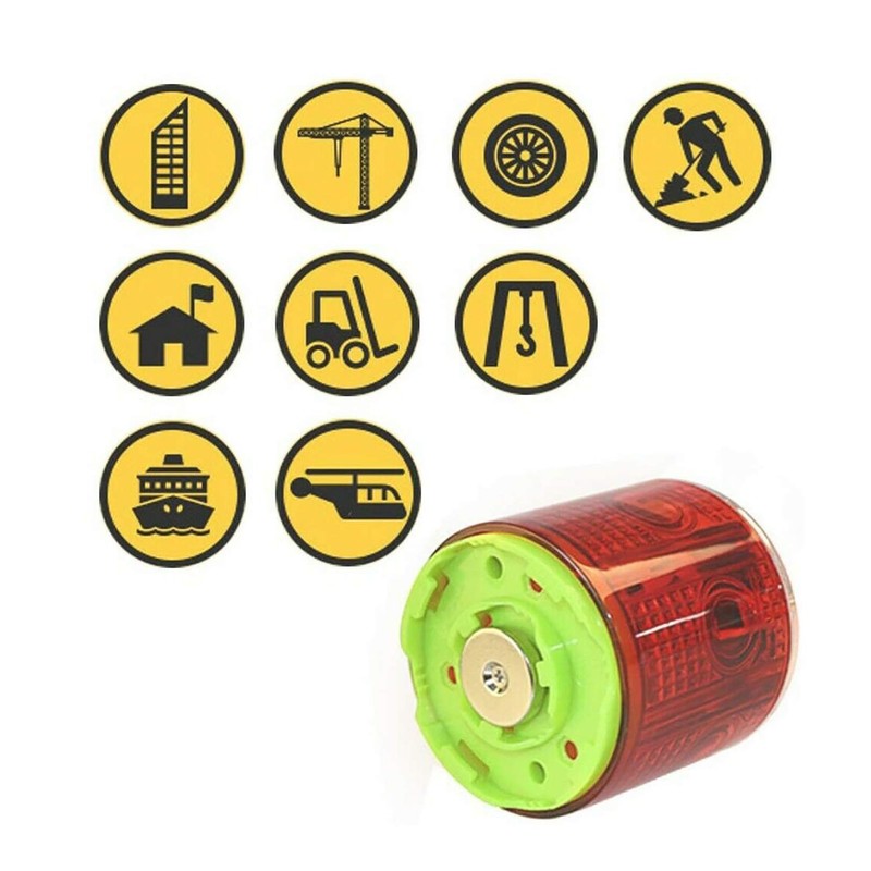 Luz de advertencia solar estroboscópica con base magnética fuerte, LED
