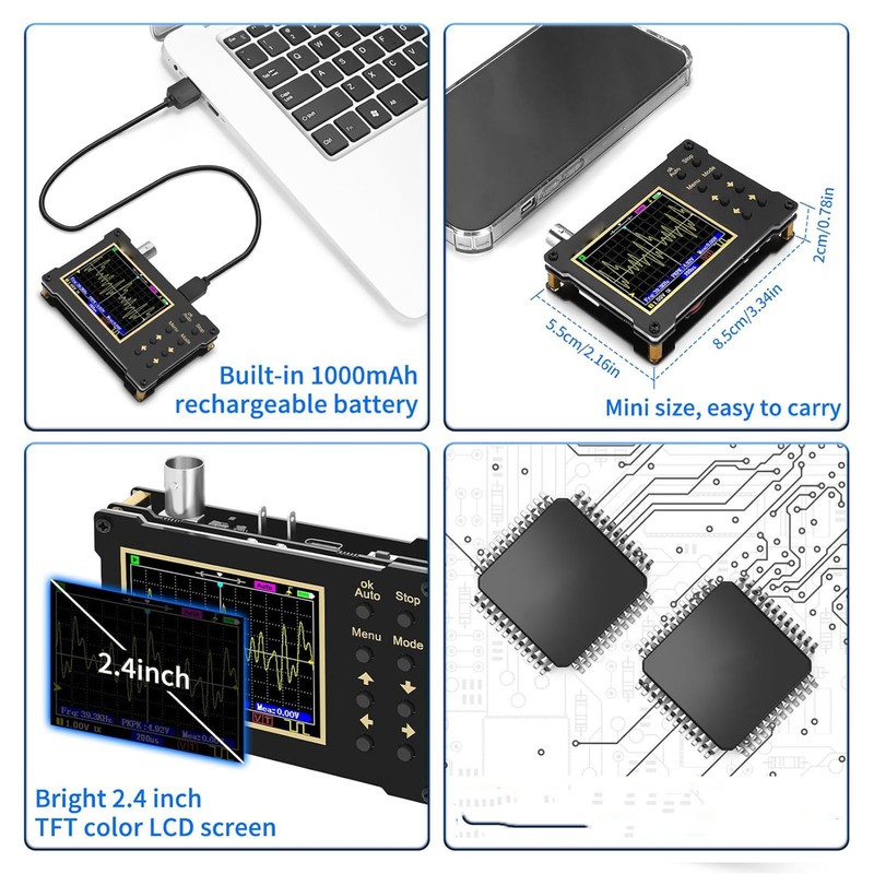 Mini Handheld Oscilloscope 40MSa/s Sampling Rate 18MHz Bandwidth PWM Signal