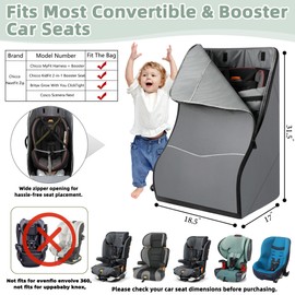 DerBiedersinn Car Seat Travel Bag for Airplane – Padded Carseat Backpack Carrier for Airport Travel – Fits Convertible & Booster Seats – Waterproof, Durable, Airline Approved – for Parents on the Go