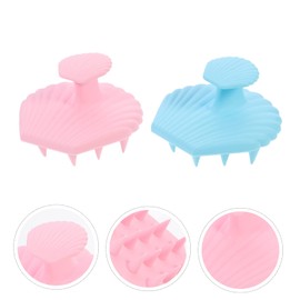 Minkissy 2pcs Scalp Massaging Combs Gentle Hair Washing Tools for Deep Scalp Massage Lightweight Travel-friendly Cleaning Relaxation Shell Design
