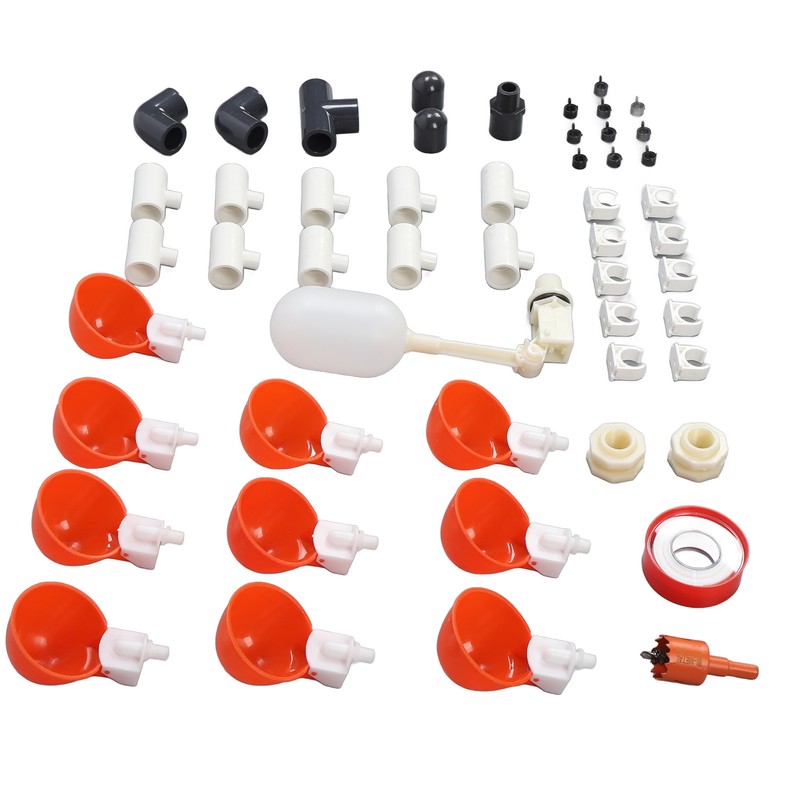 Pipeline Automatic Chicken Waterer Poultry Waterer Dispenser Water Feeder Kit