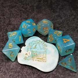 Sage's Portal Capsules Acrylic DND Dice 7 Piece Polyhedral Dice Set for DND TTRPG Dungeons and Dragons Pathfinder Transparent Dice (Frosted Blue)