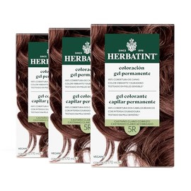 HERBATINT, Coloración Permanente para Cabello en Gel - color CASTAÑO COBRIZO 4R - 170 ml - Sin Amoníaco - 100% Cobertura de Canas - para Pieles Sensib