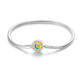 CMB062 Women's Bracelet 925 Sterling Silver, Bracelets with Heart Clasp Moments Snake Link Bracelet Valentine's Day Mother's Day Birthday Christmas Gift for Women Girlfriend Mum, Sterling Silver