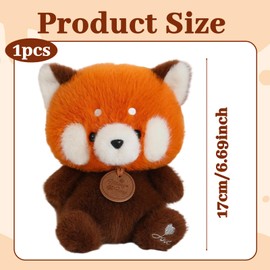 Bodeshis Red Panda Plush, Soft Stuffed Animal Toy, 6.7in Super Soft Cute Red Panda Teddy for Kids and Adults Birthday Gifts, Perfect for Snuggling and Decor, 17cm
