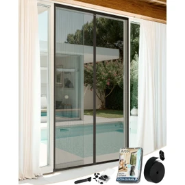 ARCOL Magnetic Fly Screens for Doors - Fine Impenetrable Mesh, 80x200 cm, Minimal Design, Totally Magnetic Door Fly Screen, Automatic Closing Without Letting Insects in (Black)