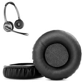 CS 520 Binaural Ear Pads, HAIZEEN Ear Pads Compatible with Plantronics CS520 CS 520 Binaural Wireless Headphones Ear Pads Replacement Cushion (Protein Leather/Memory Foam)