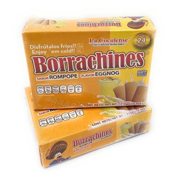 Borrachines La Coculense ROMPOPE FLAVOR 24pcs Box 10.9oz non alcoholic Authentic Mexican Candy