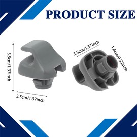 2PCS Sun Visor Clips for Cars, Sun Visor Support Clip Retainer, Auto Sunvisor Hook Bracket Holder Replacement 88217S04003ZA, Premium Automotive Visor Accessories for Honda Civic CR-V Acura TSX (Gray)