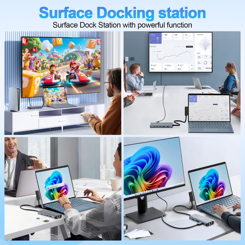 New Surface Docking Station 11-in-1 Surface Dock 2 4K@60HZ HDMI