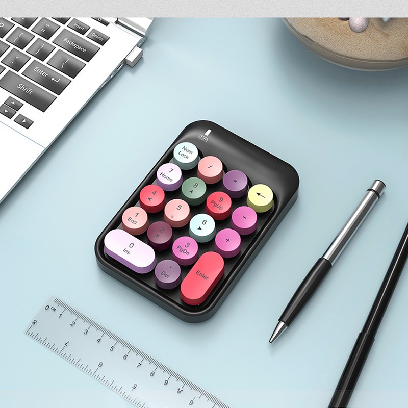 AK18 2.4G Wireless Digital Keypad Accounting External Round Keycap Wireless