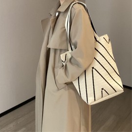 Nestkanina BG025 Tote Bag, Fashionable, Tote Bag, Bucket Bag, Women's, Shoulder Bag, Cute, One-Shoulder Bag, Lightweight, Autumn, Winter, white