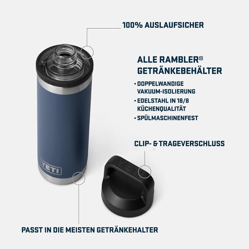 YETI Rambler Water Bottle 18 oz (532 ml) Charcoal -