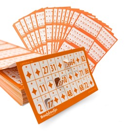 Bashtastic Bingo Cards - Die Cut Bingo Cards, Bingo Game Adults, Bingo Block for Bingo, Reusable Bingo Cards, Numbered and Different from Each Other (Orange, 504 Bingo Cards)