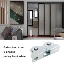 The Lord of the Tools Sliding Gate Wheels, Double Bearing Roller, V-Sliding Door Roller, Galvanised Steel, V-shaped Groove Wheel with Bracket, Suitable for Sliding Gate Roller Doors