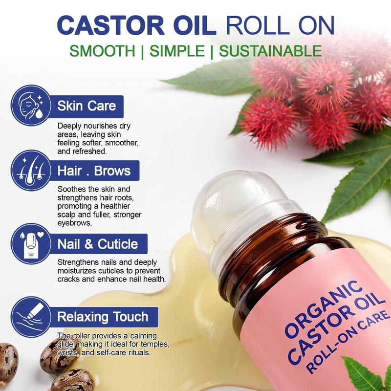 Castor Oil Organic Cold Pressed - Castor Oil Roll On