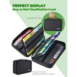 KEMYR Markers for Adult Coloring Books: 120 Color Dual Tip Fine & Brush Pens - Water-Based Coloring Marker for Adults Drawing Sketching Bullet Journal Writing Lettering No bleeding