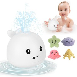 Water-Activated Glowing Whale Sprayer Toy | Baby Bath & Pool Fountain Sprinkler for 1 2 3 Year Old Kids | Toddler Gift for 1st Birthday:_Whale