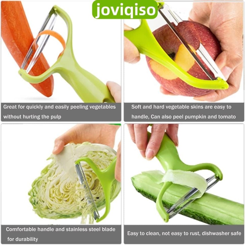 joviqiso Cooking Tools Wide Mouth Peeler Vegetables Fruit Stainless Steel