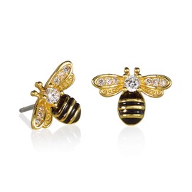 Namana Bumble Bee Stud Earrings for Women and Teenage Girls, Gold Bee Earrings for Women, Bee Gifts for Women with Gift Box.